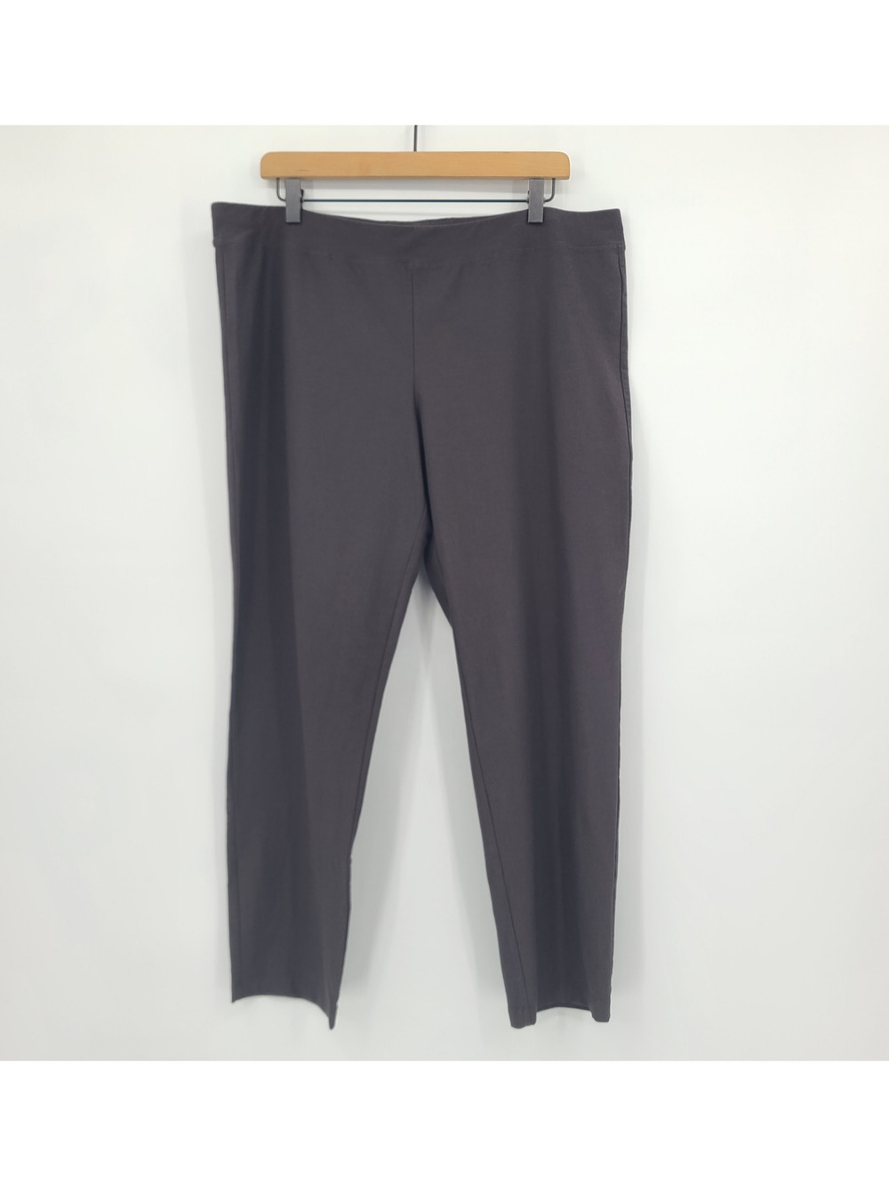Eileen Fisher Pull On Pants Stretch Crepe Charcoal Quiet Luxury Minimalist 1X